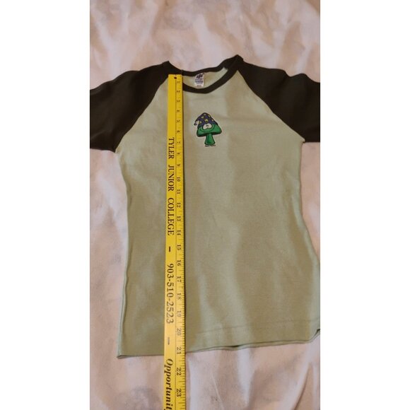 Vintage 90s Merlin The Magic Mushroom Joey Mars Shirt Raglan Womens Medium - Picture 6 of 8